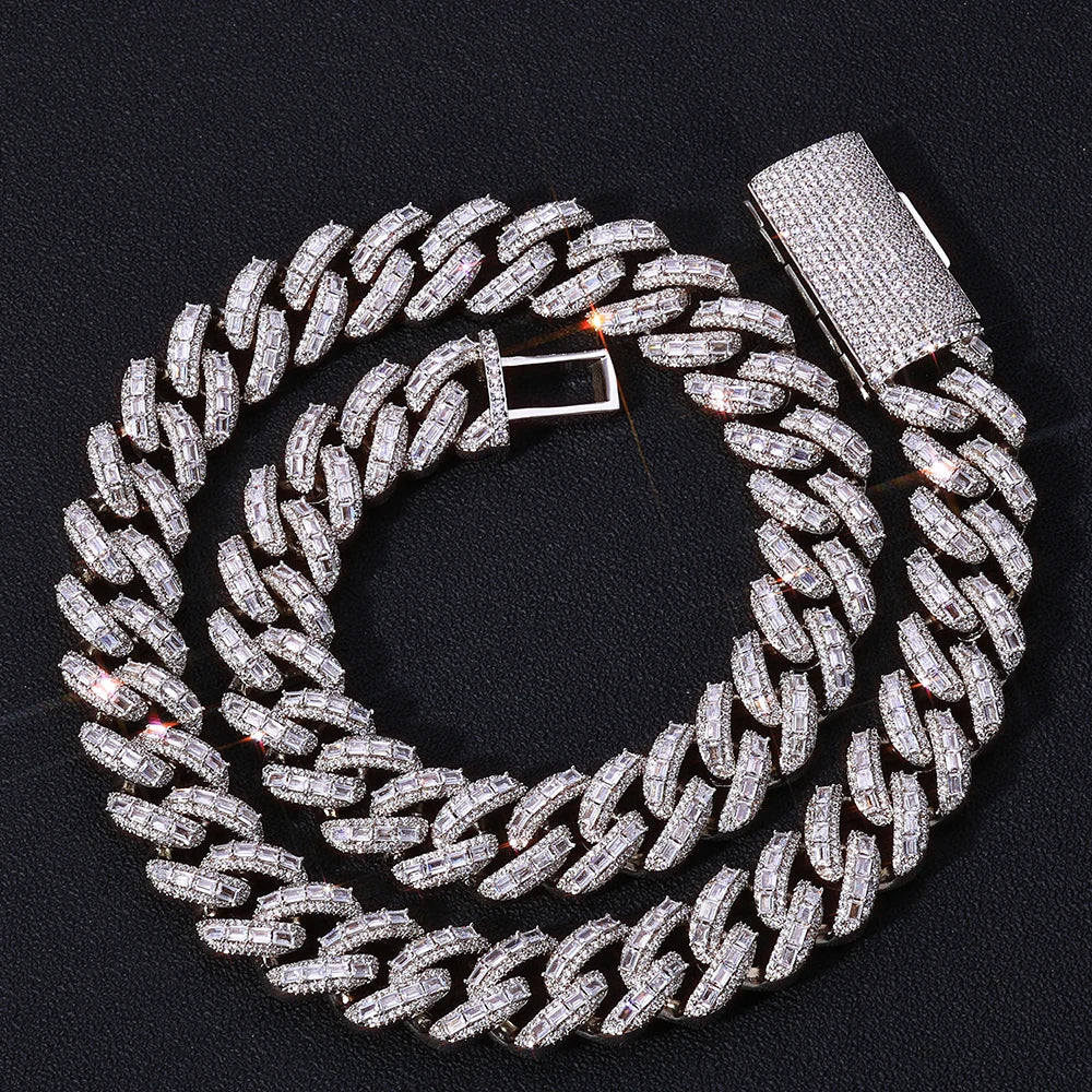 Iced Out Cuban Chain Stainless Steel 18MM 3-Row