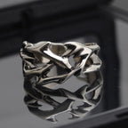 Creative Retro Irregularity Thorns Stainless Steel Opening Rings Gothic Punk Finger Ring for Men Women Personality Jewelry Gifts