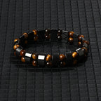 Hematite Therapy Stretch Bracelet — Mixed Metal