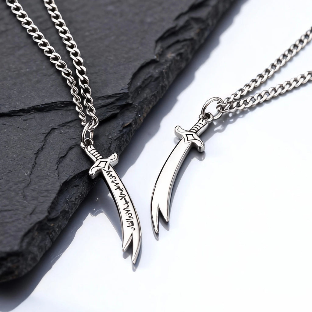 Zulfiqar Sword Pendant Necklace for Men,Islamic Imam Ali Zulfiqar Pendant Necklace,Talisman Amulet Religious Gift