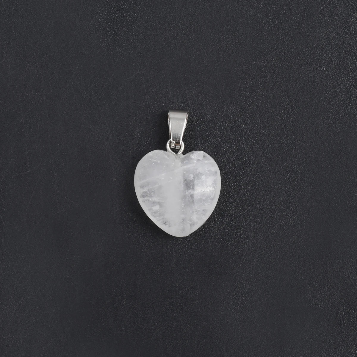 5pc Natural Stone Pendant Heart Clear Quartz Healing Crystals Stone Charms For Jewelry Making DIY Necklaces