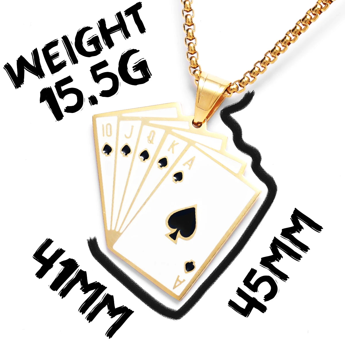 Lucky Poker Flush Pendant Necklace — Stainless Steel