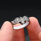 Vintage Simple Stainless Steel Vikings Raven Ring Fashion Nordic Celtic Knot Rings For Men Women Amulet Jewelry Dropshipping