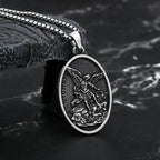 2024 New Men Stainless Steel Archangel St.Michael Guardian Pendant Necklaces Fashion Jewelry Creativity Chains Gifts
