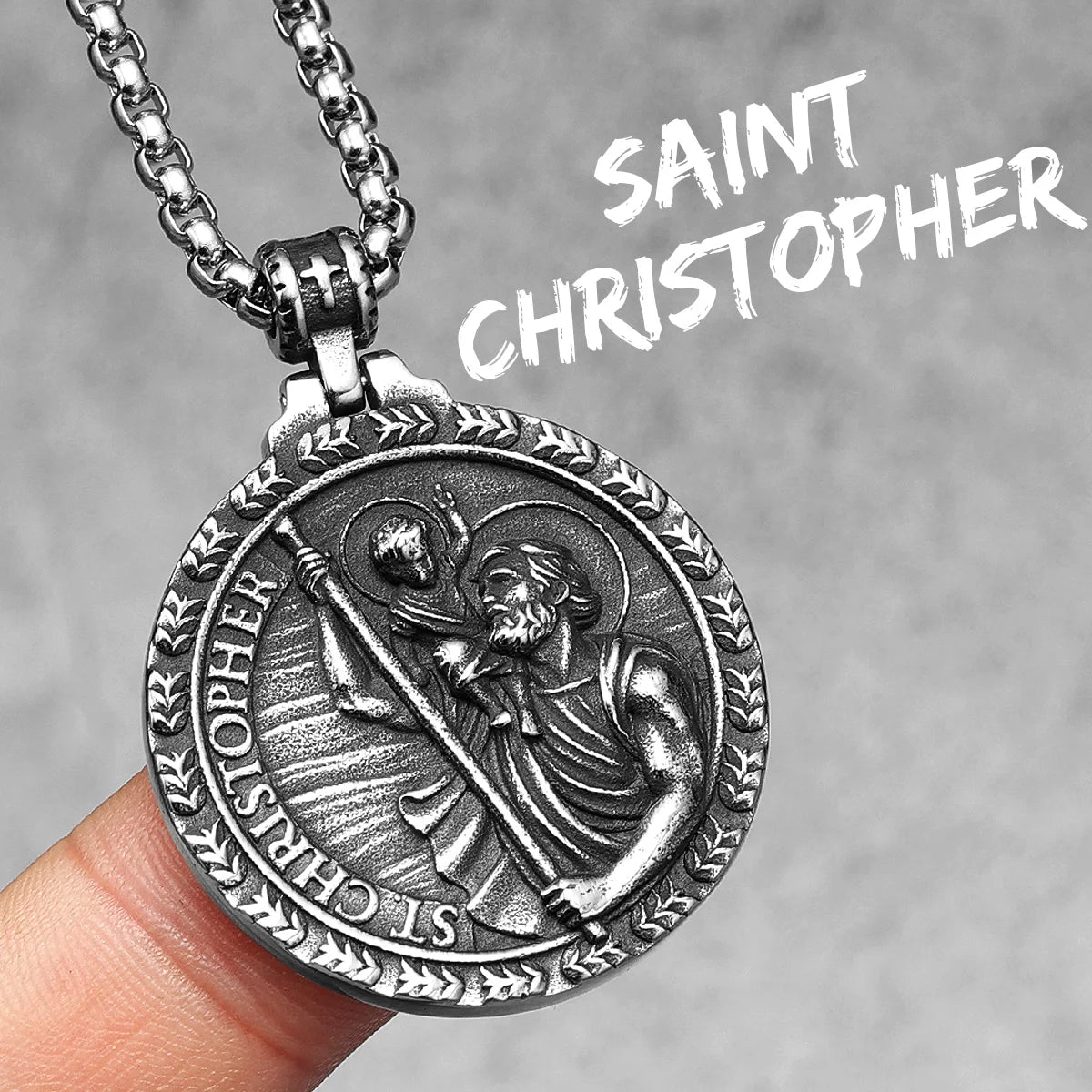 St. Christopher Pendant — Stainless Steel