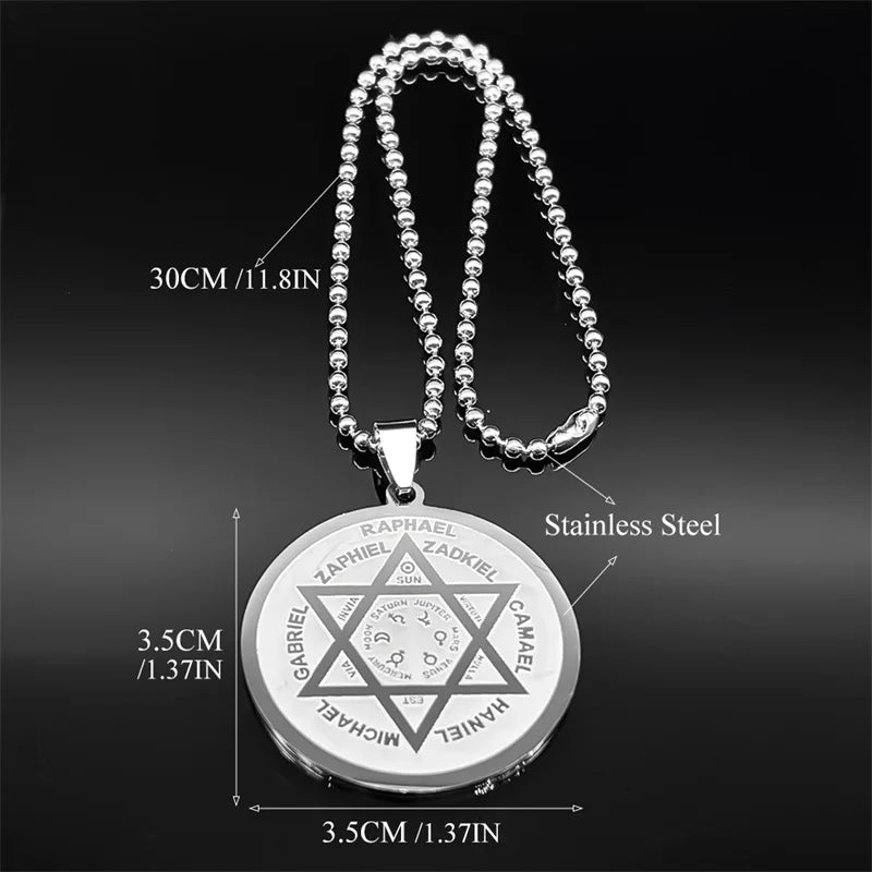 Archangel Gold Star Pendant — Stainless Steel