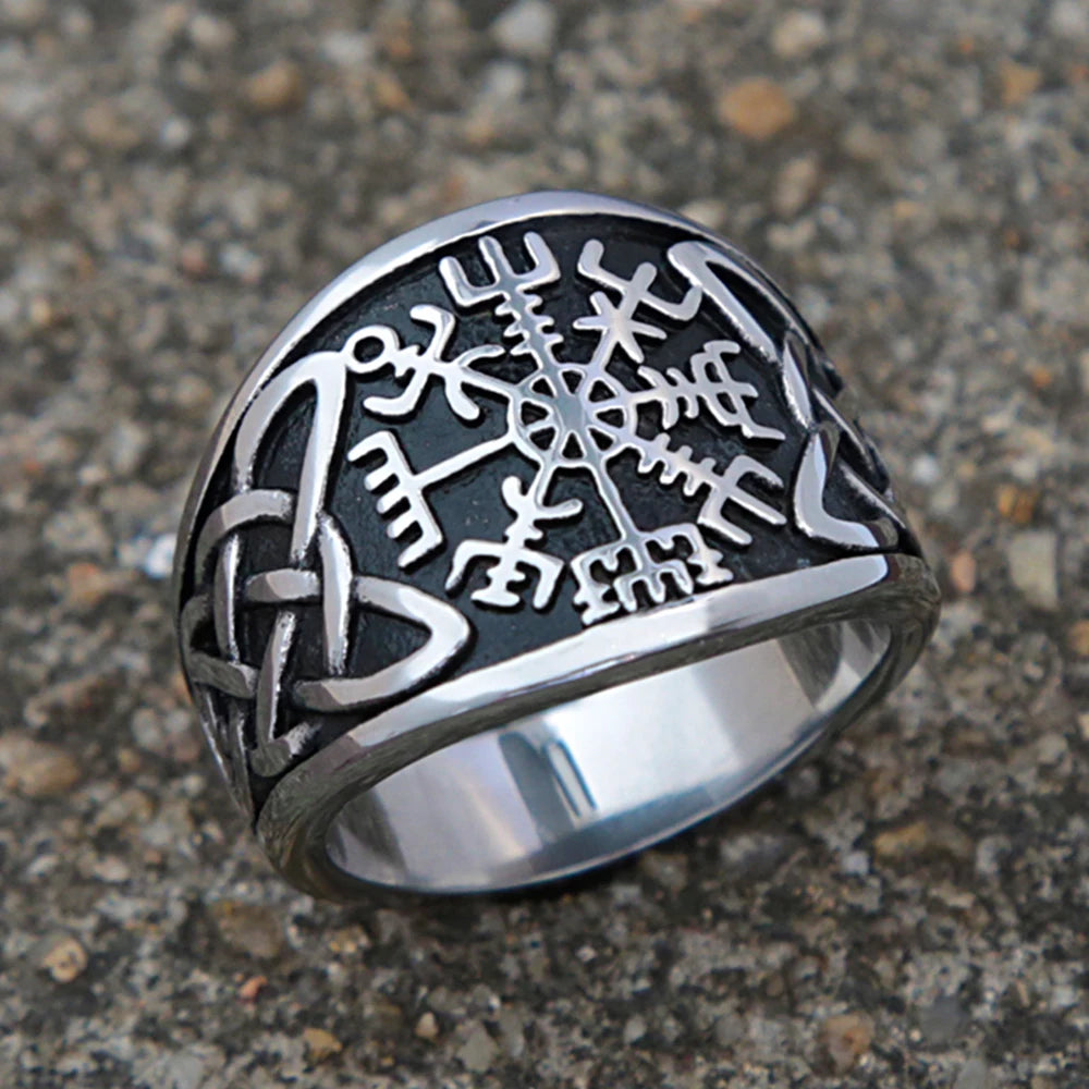 Viking Compass Odin Ring — Gold-Tone Stainless Steel
