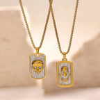 Skull Pendant Necklace — Gold Stainless Steel