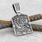 Men's Stainless Steel Vintage Viking Necklace Religious Belief Jesus Odin Valknut Fashion Pendant Warrior Shield Amulet Jewelry