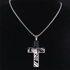 Christ Jesus Cutout Pendant Necklace — Stainless Steel Box Chain