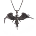 Delicate Antique Silver Color Seraph Prayer Good Luck Necklace Pendant Men Women Anniversary Amulet Jewelry Gift