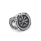 Viking Odin Compass Ring — Stainless Steel