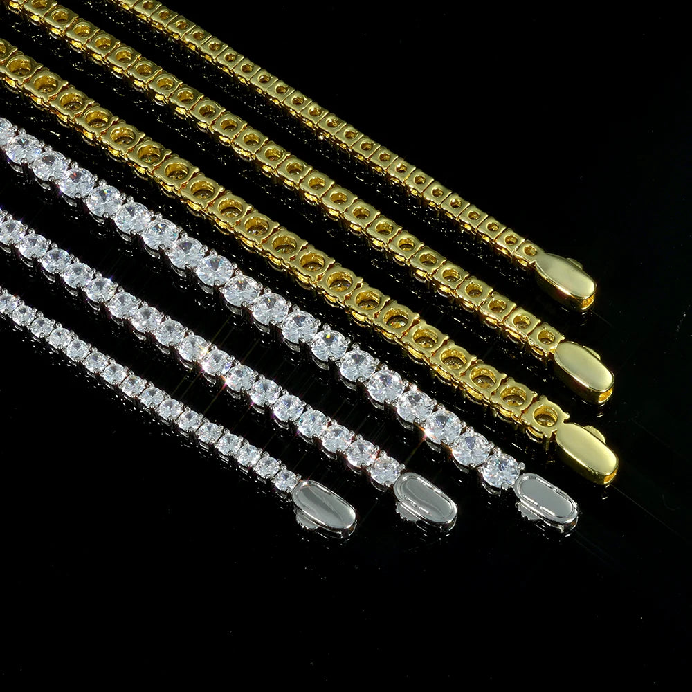 Gold Tennis Chain Full Diamond 3/4/5MM
