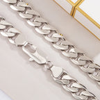 Chunky Miami Cuban Link Chain Necklace for Men 12mm — Silver-Tone