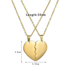 Sifisrri 1 Pair Personalized Engrave Name Half Heart Pendant Necklace for Women Men Stainless Steel Valentine's Day Jewelry Gift