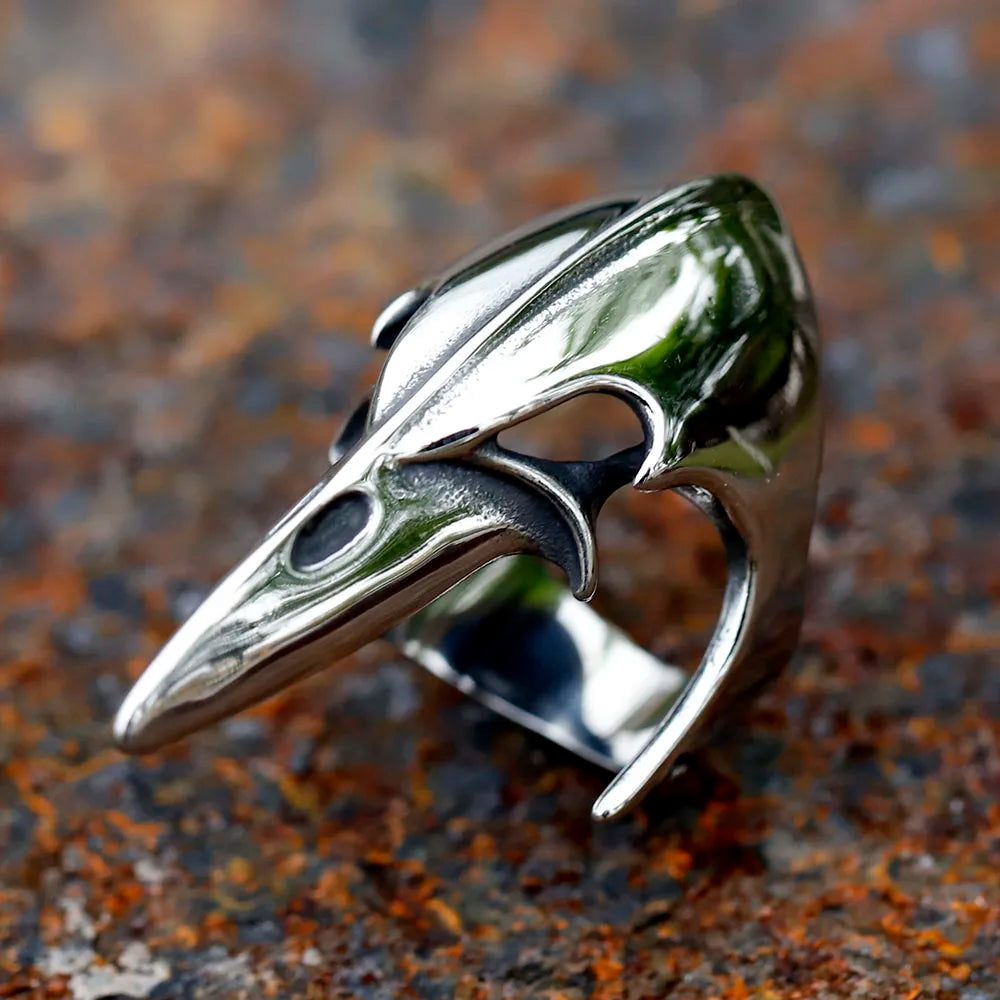 2023 NEW Men's 316L stainless steel rings Nordic VIKING Odin Raven head Animal Amulet fashion Jewelry for Gifts free