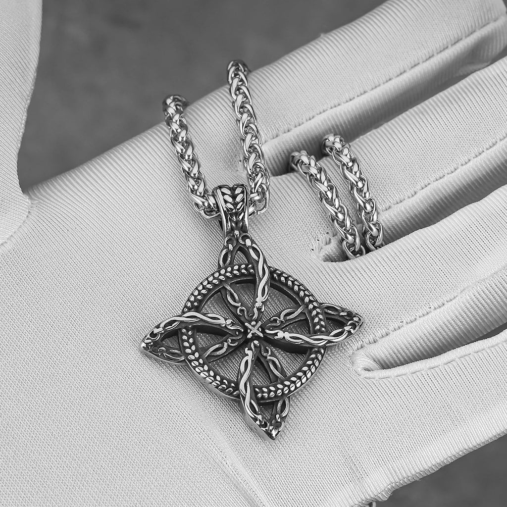Scandinavian Celtic Knot Choker Necklace — Steel