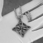 Scandinavian Celtic Knot Choker Necklace — Steel