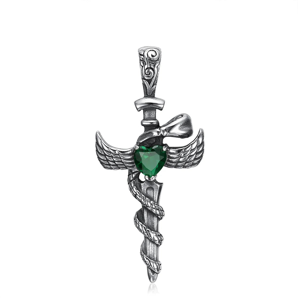 Sword Cross Stainless Steel Pendant Necklace