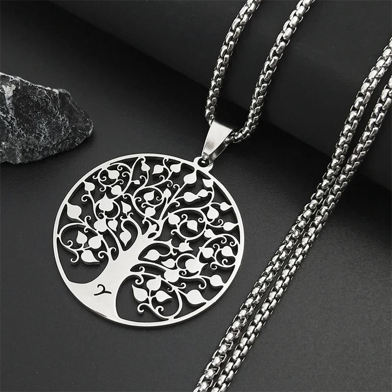 Tree of Life Pendant Necklace — Stainless Steel