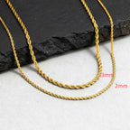 Two-Tone Twisted Rope Chain Necklace — Stainless Steel