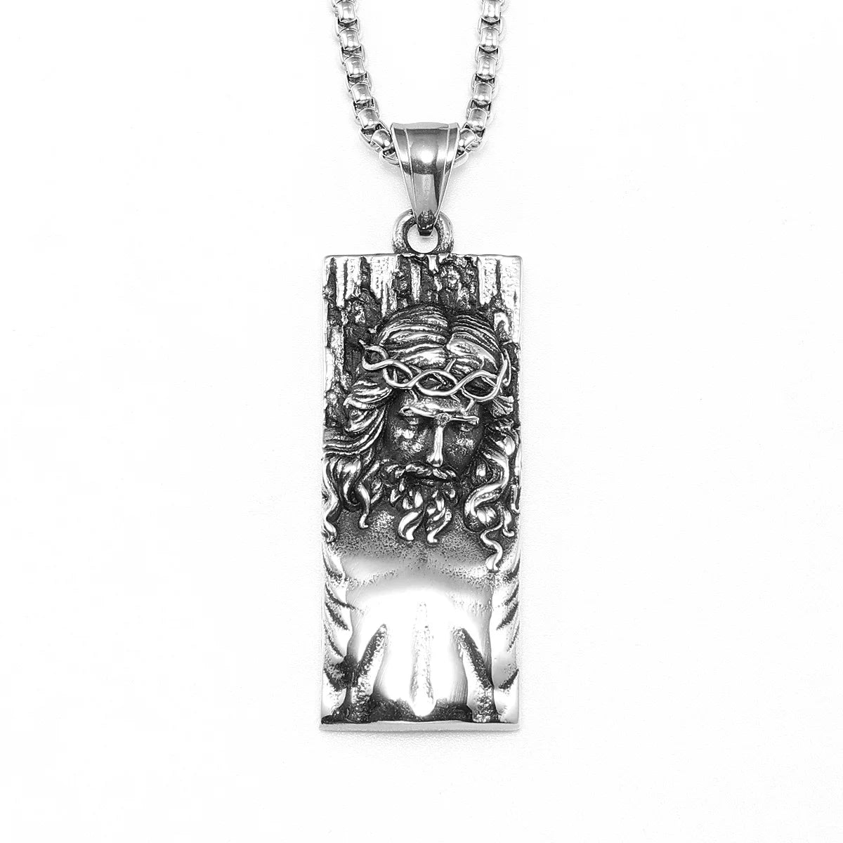 Jesus Pendant Necklace — Stainless Steel