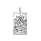 Dawapara Pentacles Tarot Card Pendant for Necklace Stainless Steel Golden Black Jewelry Accessories Charms Pendants