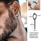 Lightning Bolt Huggie Earrings — Silver