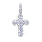New Iced Out Bling CZ Cross Pendant Necklace Silver Color Prong Setting Cubic Zirconia Jesus Charm Men Women Hip Hop
