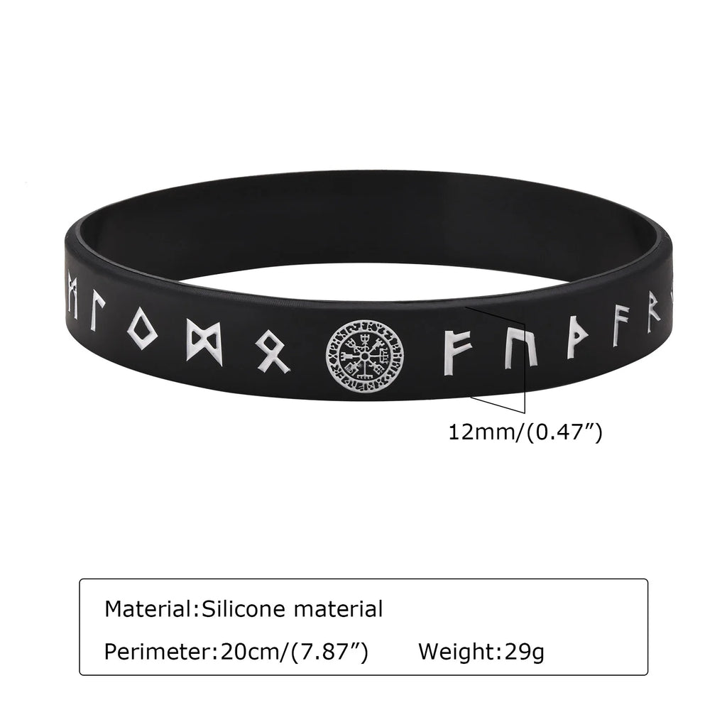Viking Compass Silicone Bracelet 12mm