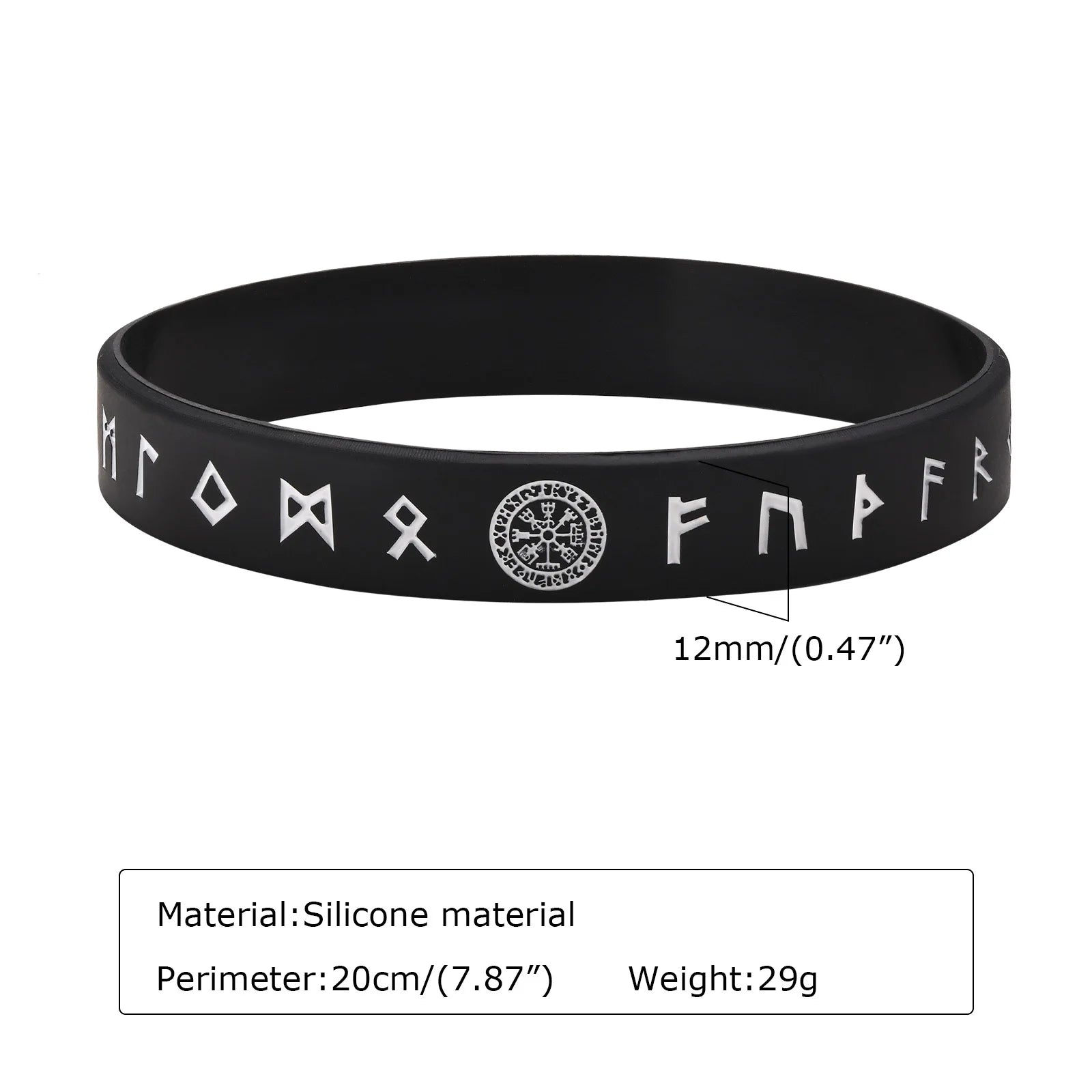 Viking Compass Silicone Bracelet 12mm