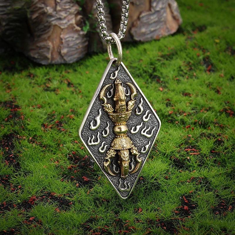 Vintage Catholic Cross Pendant Necklace — Amulet
