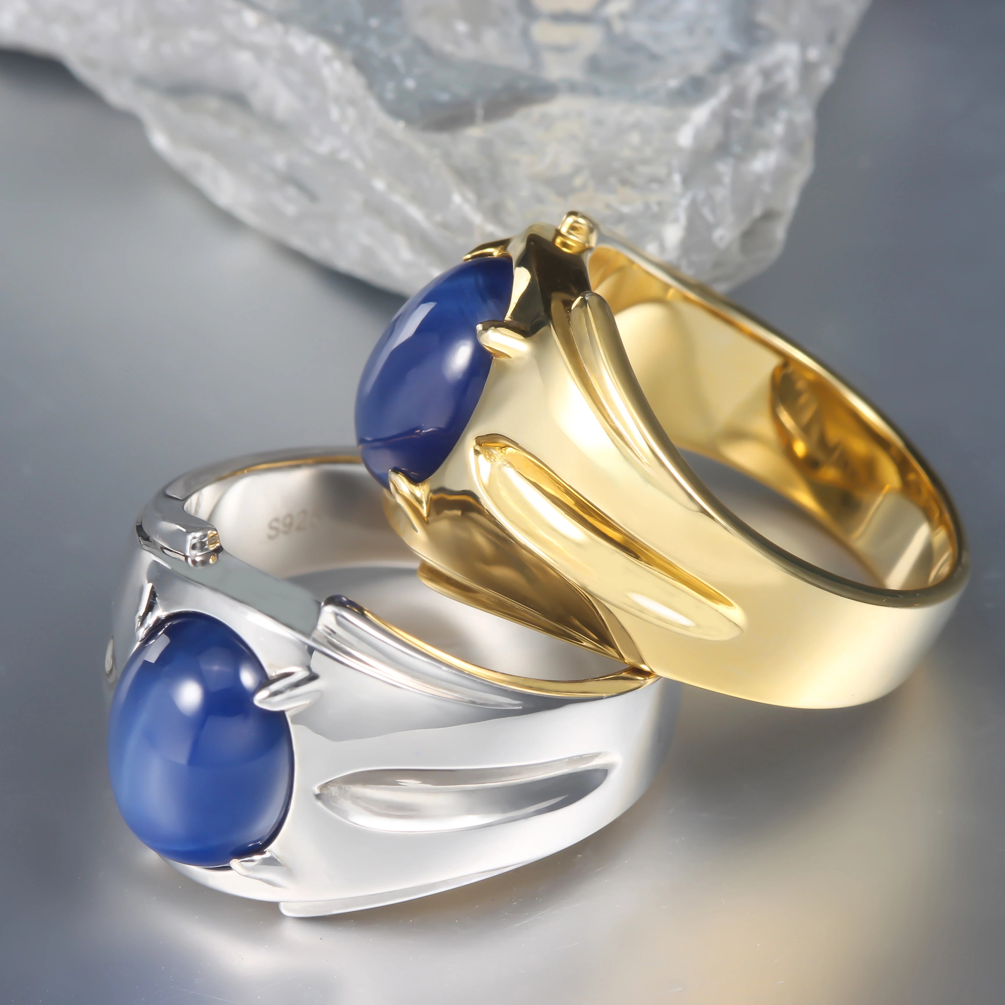 Sapphire Star Ring — 925 Silver