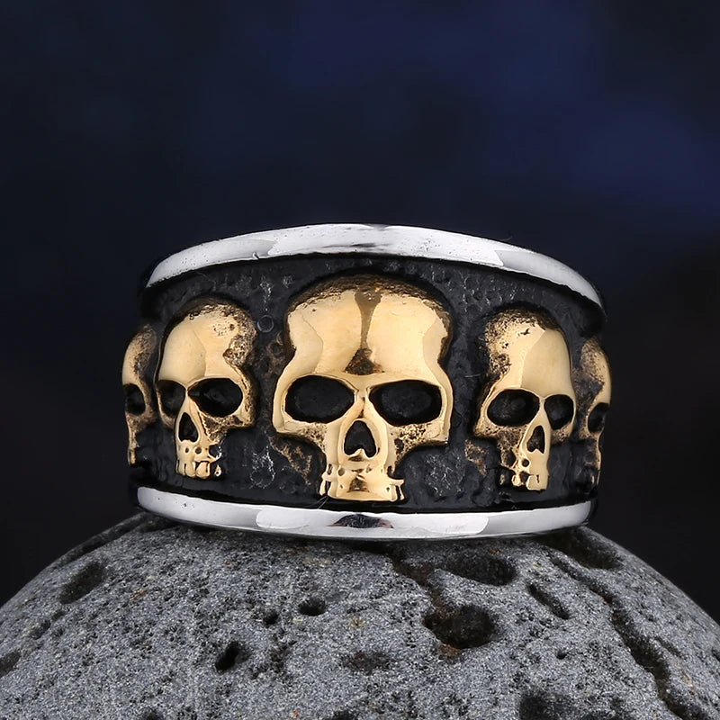 Free shipping Style Stainless Steel Gothic Accessories Lost Skull Ring Anel Masculino Punk Jewelry Boyfriend Gift OSR731