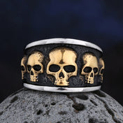 Stainless Steel Gothic Lost Skull Ring Pendant