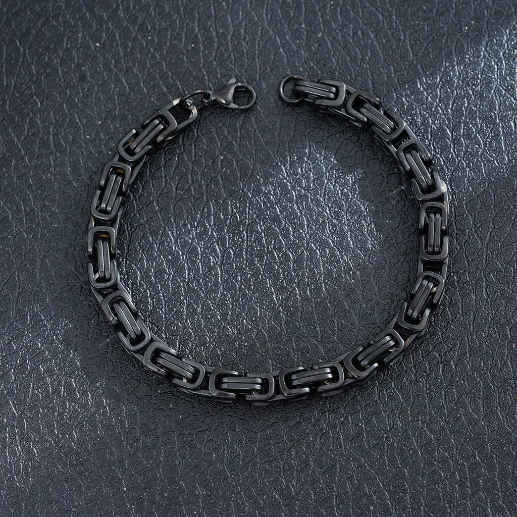 New Stylish Black Metal Chain Bracelets for Men Women Multiple Designs Punk Gothic 316L Stainless steel Jewelry Gift
