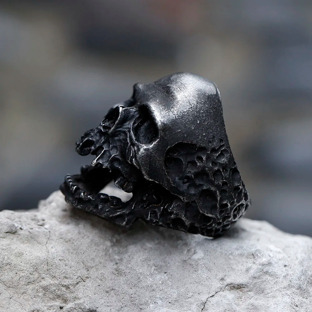 Large Skull Ring — Stainless Statement Gothic