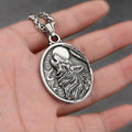 Vintage Stainless Steel Viking Wolf Howling to the Moon Pendant Necklace Nordic Boyfriend Gift Jewelry Wholesale