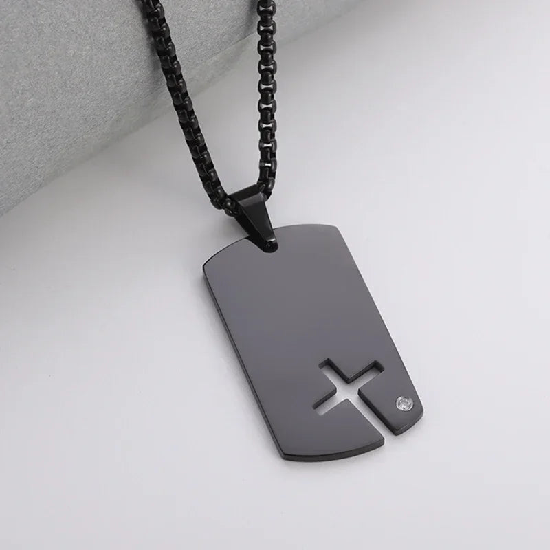Jesus Christ Cross Mens Necklace Gold Color Cross Religious Pendant Necklace Accessory Chain Accessories