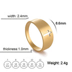 Gothic Wedding Cross Ring — Stainless Steel