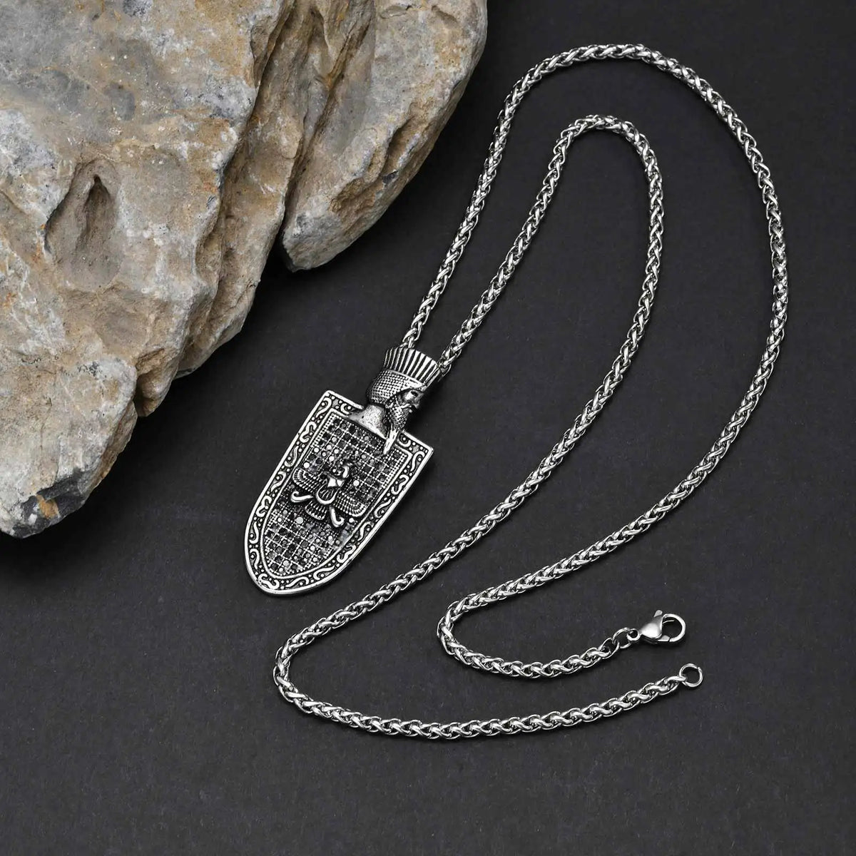 Zoroastrian Fire Worship Geometric Necklace — Stainless Steel