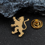 Stylish and simple animal badge, gold-plated stainless steel lion collar pin, phoenix men's collar pin, pterosaur brooch