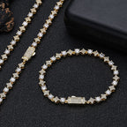 Star Tennis Chain Necklace Iced Out CZ