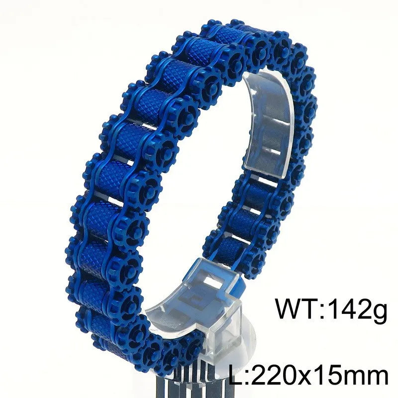 Retro Heavy Brush Stainless Steel Motorcycle Chain Bracelet 11/13MM Wide Mens Women Bike Biker Bracelets Hip-Hop Jewelry 19-23cm