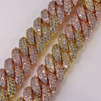 Rose Gold Cuban Chain Necklace Iced Out 10MM