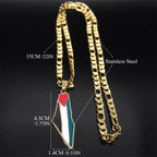 Israel-Palestine Map Pendant Necklace — Gold-Tone