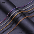 Hmeey 3MM-8MM STAINLESS STEEL TWIST LONG CHAIN NECKLACE FOR MEN Neck Punk Jewelry Pendant Accessories Male Chains