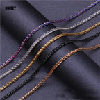 Hmeey 3MM-8MM STAINLESS STEEL TWIST LONG CHAIN NECKLACE FOR MEN Neck Punk Jewelry Pendant Accessories Male Chains