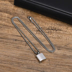 Box Chain Urn Pendant Necklace — Stainless Steel