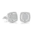 Iced Out Square Zirconia Stud Earrings CZ